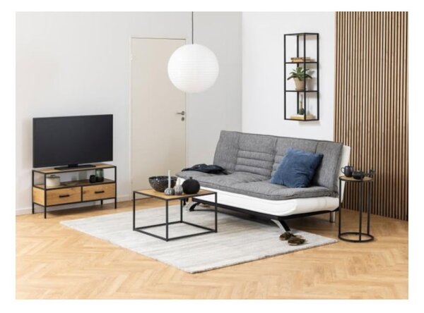 Nástěnná knihovna v dekoru dubu v černo-přírodní barvě 37x108 cm Seaford – Actona