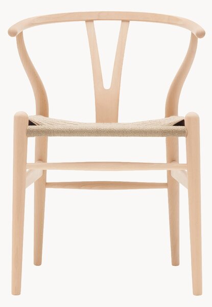 Dřevěná židle's ručně tkaným sedákem CH24 Wishbone Chair