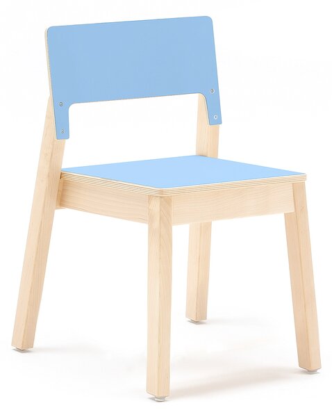 AJ Produkty Dětská židle LOVE, výška 380 mm, bříza, modrá