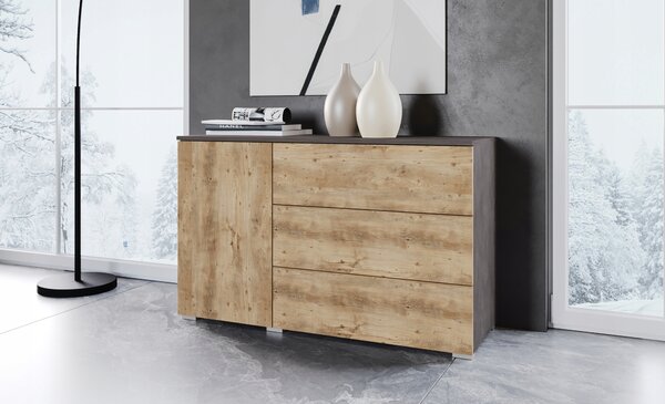 Komoda Bratex 110 x 39 x 68 cm antracit , kaštanově matná