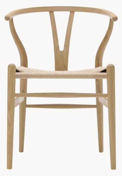 Dřevěná židle's ručně tkaným sedákem CH24 Wishbone Chair