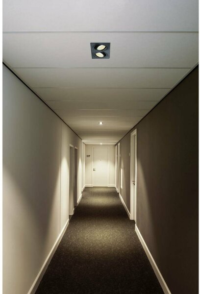 BIG WHITE SLV SADA NEW TRIA 2, vestavné svítidlo, dvě žárovky, LED, 2700K, obdélníkové, černé matné, 38°, 15 W