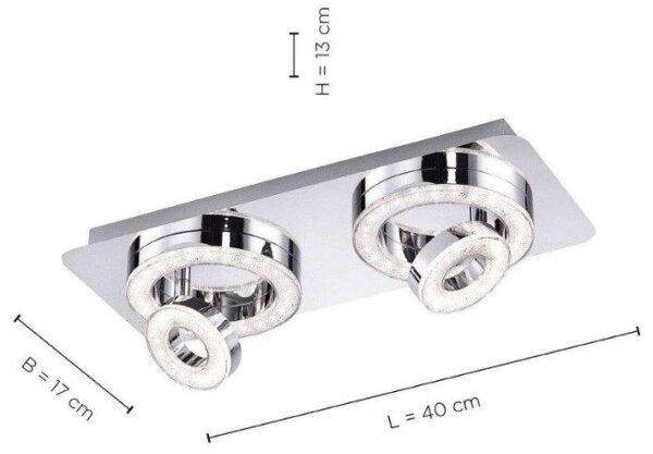 Leuchten Direkt 14521-17 - LED Stropní svítidlo TIM 2xLED/2,8W/230V + 2xLED/3,1W