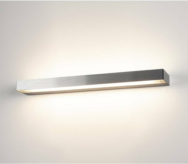 BIG WHITE SLV SEDO 14, nástěnné svítidlo, LED, 3000K, hranaté, kartáčovaný Al, satinované sklo, D/Š/V 59,5/8,5/4 cm, 17 W 151786