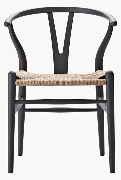 Dřevěná židle's ručně tkaným sedákem CH24 Wishbone Chair