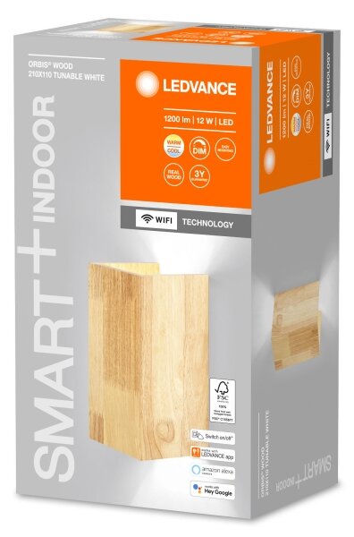 Ledvance - LED Stmívatelné nástěnné svítidlo SMART+ WOOD LED/12W/230V Wi-Fi