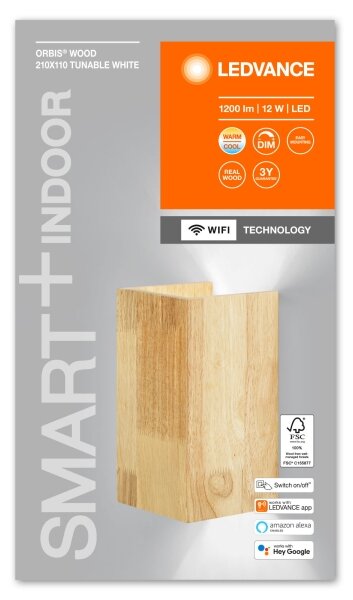 Ledvance - LED Stmívatelné nástěnné svítidlo SMART+ WOOD LED/12W/230V Wi-Fi