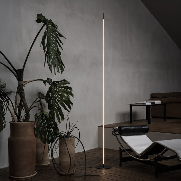 Ideal lux 368672 LED stojací lampa BLADE | 15W integrovaný LED zdroj | 1300lm | 3000K | s vypínačem | zlatá