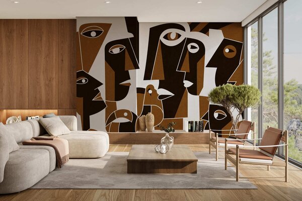 Fototapety Tváře v africkém stylu, Fototapety geometrie, w05446 : uwalls.cz