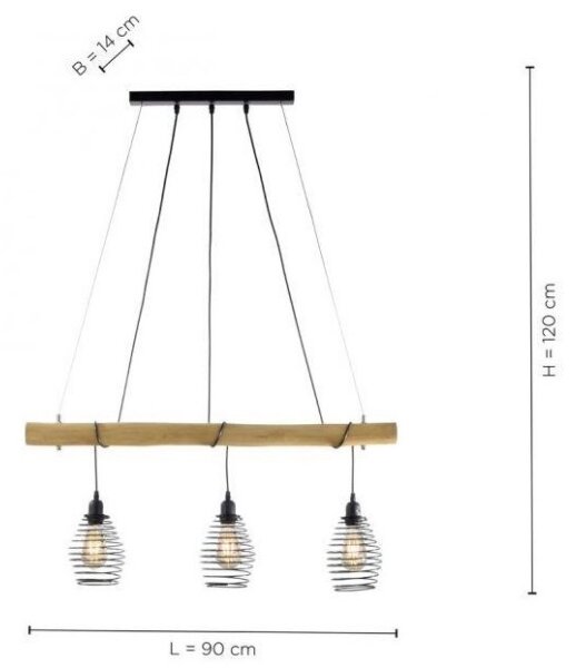 Leuchten Direkt 15526-79 - Lustr na lanku SPRING 3xE27/40W/230V