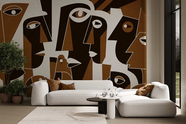 Fototapety Tváře v africkém stylu, Fototapety geometrie, w05446 : uwalls.cz