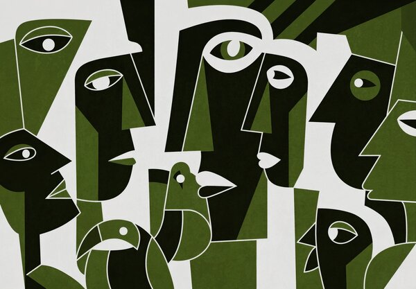 Fototapety Tváře v africkém stylu, Fototapety geometrie, w05446v3 : uwalls.cz