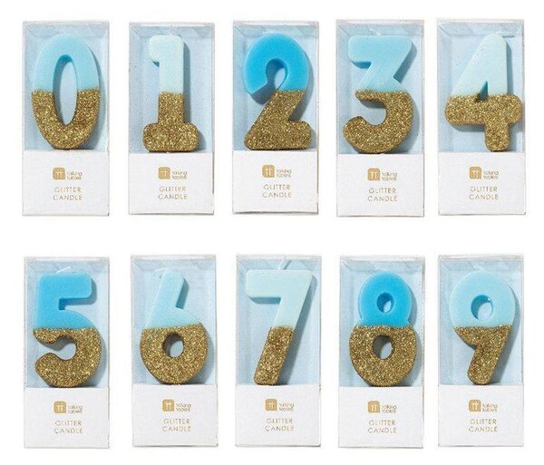 Narozeninová svíčka Blue Number 8 cm 0