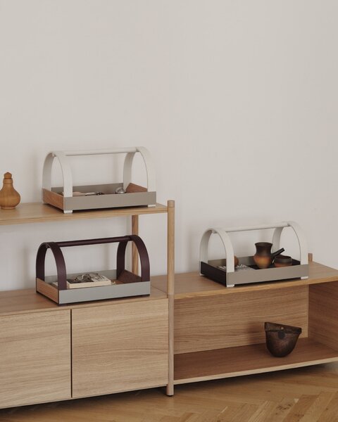 Dřevěný podnos Kydo Oak Beige / White