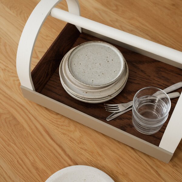 Dřevěný podnos Kydo Oak Beige / White