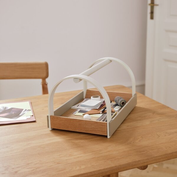 Dřevěný podnos Kydo Oak Beige / White