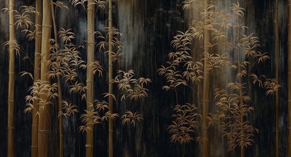 Fototapety Tmavý bambus na černém pozadí, Fototapety les, Fototapety bambus, w05120 : uwalls.cz
