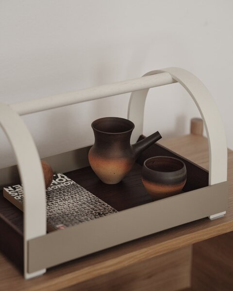 Dřevěný podnos Kydo Oak Beige / White