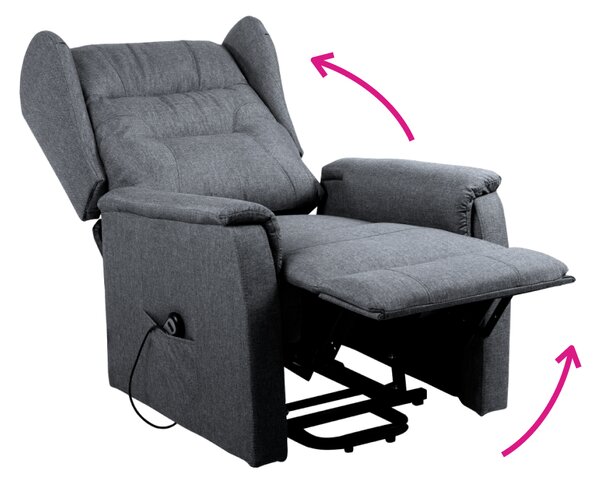 Vikio Relaxační el. polohovací křeslo světle šedá látka TKR109S