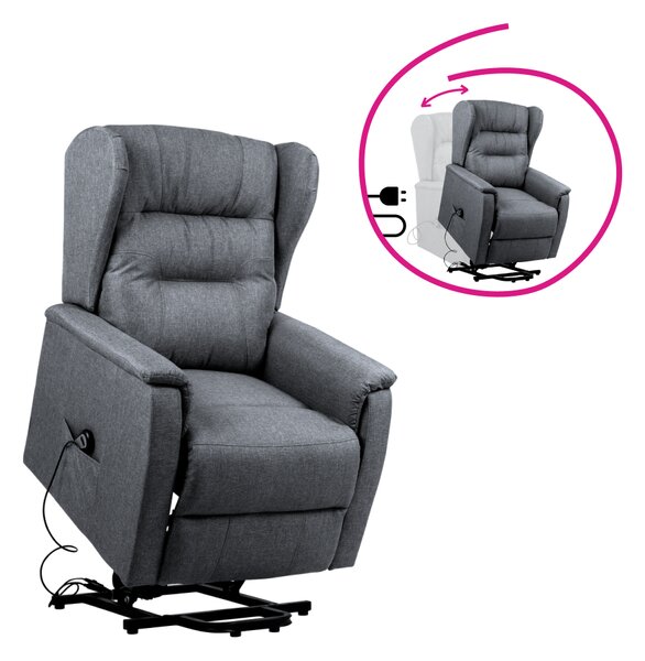 Vikio Relaxační el. polohovací křeslo světle šedá látka TKR109S
