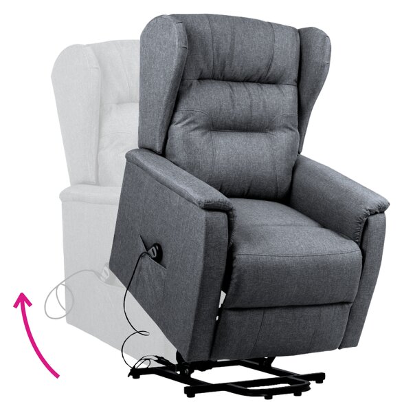 Vikio Relaxační el. polohovací křeslo světle šedá látka TKR109S
