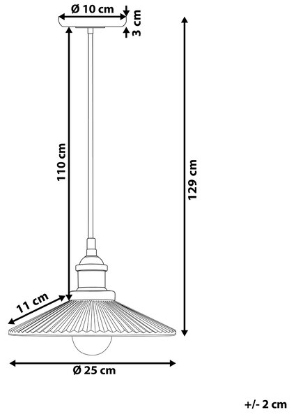 Závěsná lampa CURONE Sklo Měděná