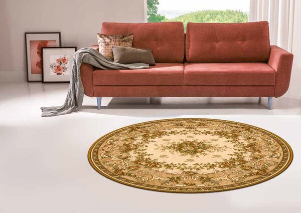 Kulatý koberec Agnella Isfahan Dafne Sahara Rozměr: průměr 160 cm