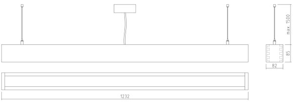 APLED - LED Lustr na lanku LOOK LED/36W/230V 4000K 120 cm dub