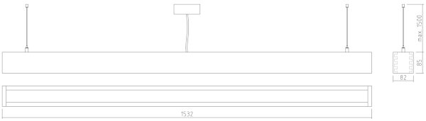 APLED - LED Lustr na lanku LOOK LED/48W/230V 4000K 150 cm dub
