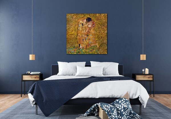 Impresi Obraz Reprodukce Gustav Klimt polibek - 50 x 50 cm