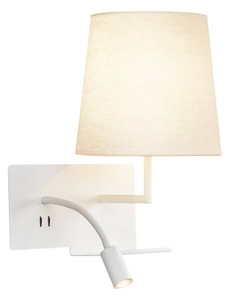 BIG WHITE SLV SOMNILA FLEX vnitřní nástěnné svítidlo LED 3000K, bílá, verze vpravo vč. USB přípojky 1003460