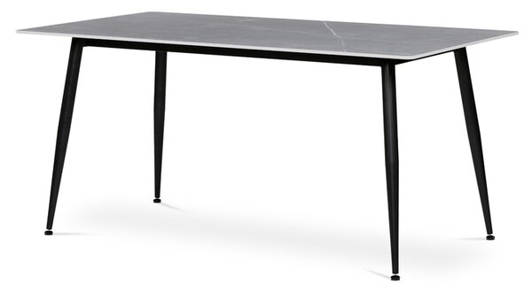Jídelní stůl LUCIAN šedý mramor/černá, šířka 160 cm