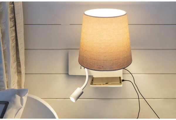BIG WHITE SLV SOMNILA FLEX vnitřní nástěnné svítidlo LED 3000K, bílá, verze vpravo vč. USB přípojky 1003460