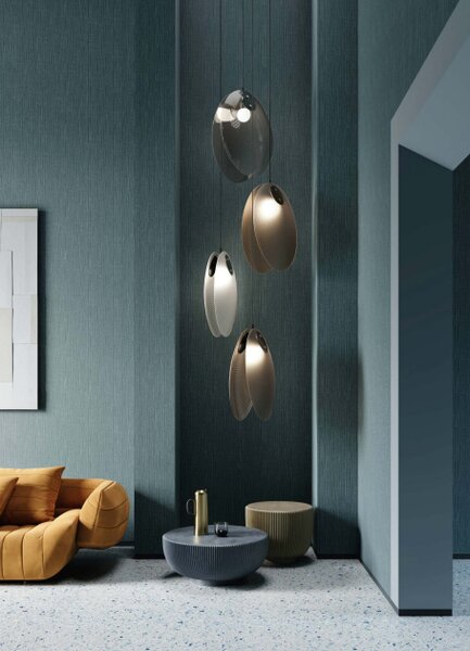 Bomma Luxusní LED závěsné svítidlo Ama opened bez baldachýnu Barva skla: Bronzová matná