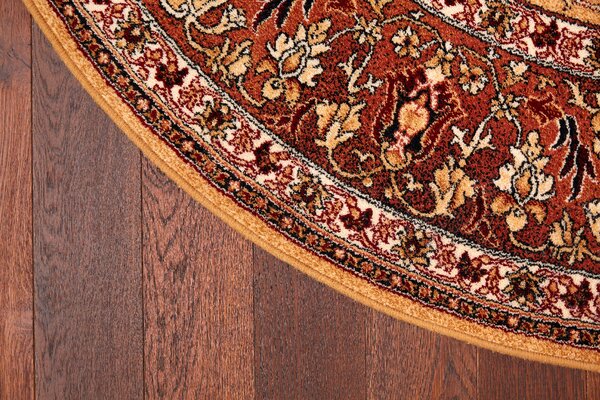 Oválný vlněný koberec Agnella Isfahan Leyla Jantarový Rozměr: 200x300 cm