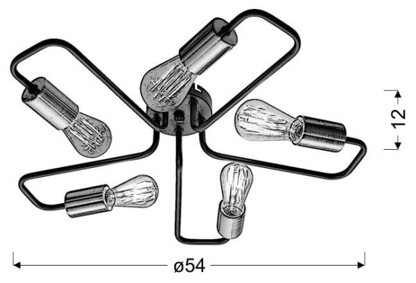 Přisazený lustr HERPE 5xE27/60W/230V