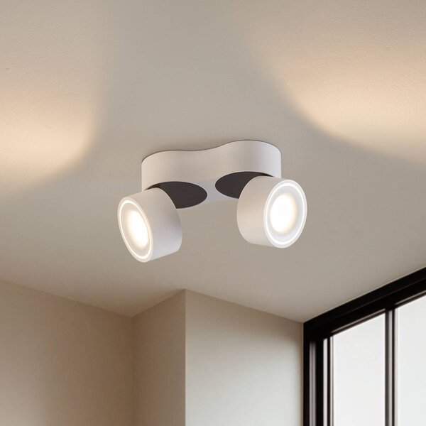 Arcchio LED stropní bodové světlo Rotari, bílé, 2-fázové, 2270 lm, stmívatelný, Bílá / opál, Chodba, Hliník, Moderní