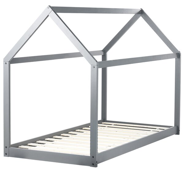 Dětská postel Domek Borovicové dřevo TOSSE 90 x 200 cm Šedá