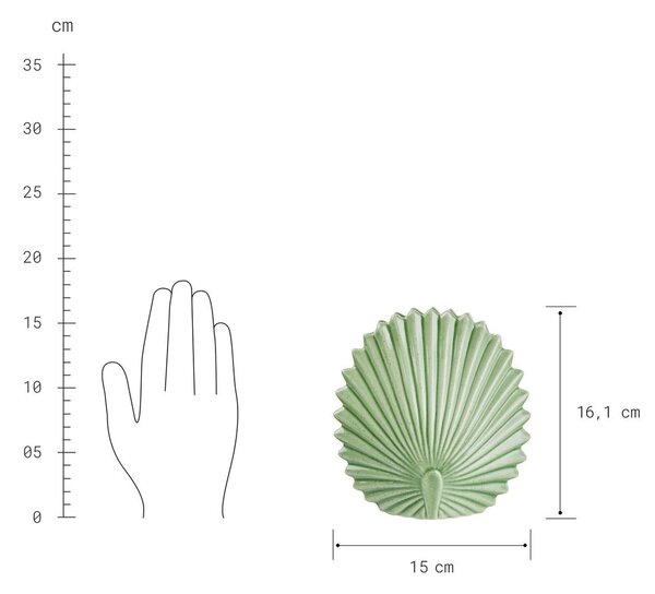 LEAF Váza 16 cm - zelená