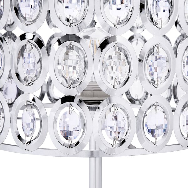 Stojací lampa TENNA Křišťál Stříbrná