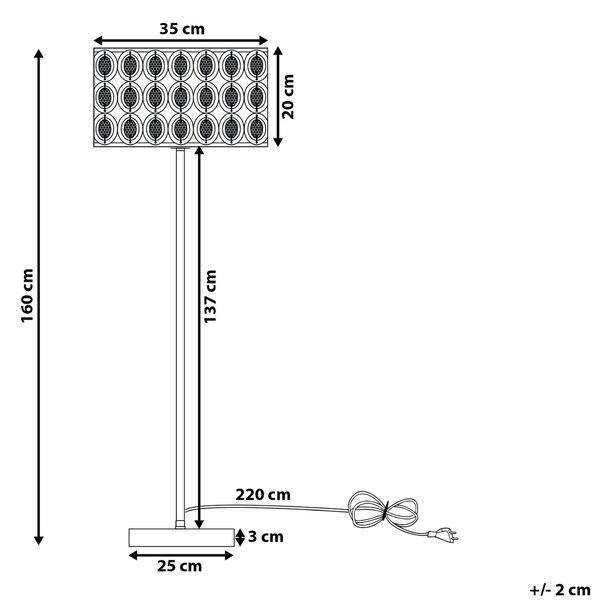 Stojací lampa TENNA Křišťál Stříbrná