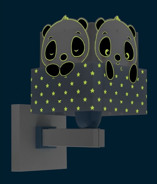 Dalber 63169T - Dětské nástěnné svítidlo PANDA 1xE27/60W/230V modrá