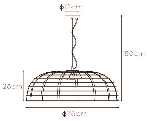 Lucide 45449/76/30 - Lustr na lanku ELODIE 3xE27/40W/230V černá