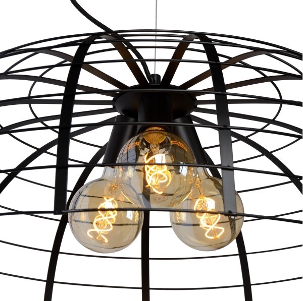 Lucide 45449/76/30 - Lustr na lanku ELODIE 3xE27/40W/230V černá