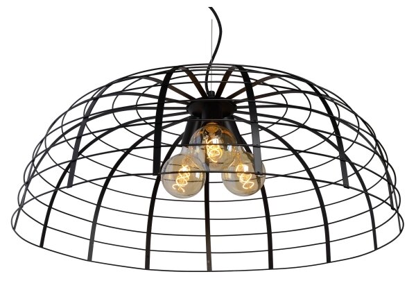 Lucide 45449/76/30 - Lustr na lanku ELODIE 3xE27/40W/230V černá
