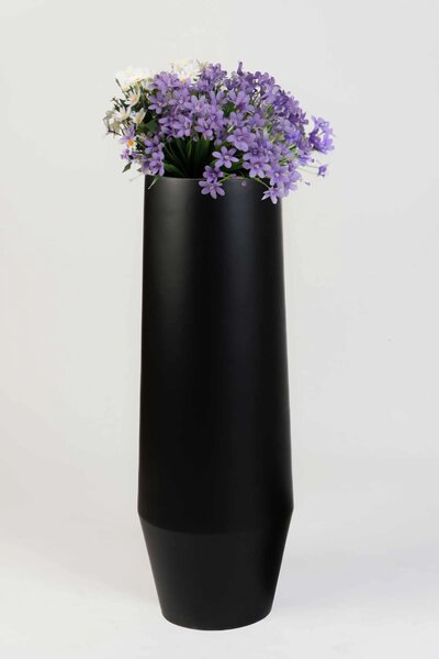 Designový květináč BERBELO, sklolaminát, výška 80 cm, černý mat
