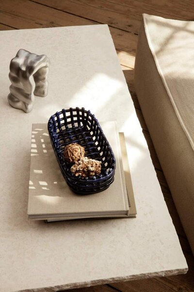 Ferm Living Organizér Ceramic Basket Oval, blue