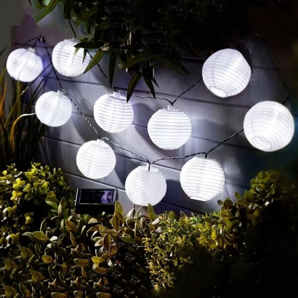 LED Solární řetěz 10xLED/1,2V 300mAh 3,7m IP44 studená bílá