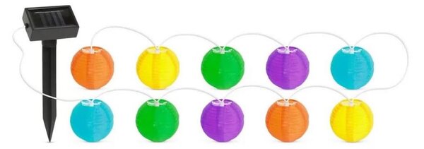LED Solární řetěz 10xLED/1,2V 3,7m IP44 multicolor