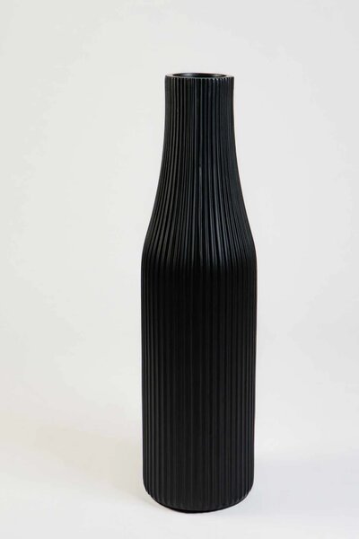Podlahová váza VERTIGO, sklolaminát, výška 80 cm, černý mat